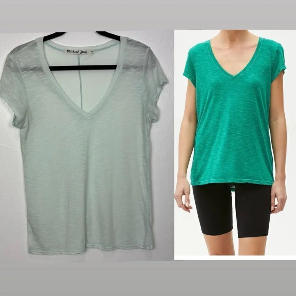 Michael Stars Brooklyn V-neck Tee In Light Mint Color One Size